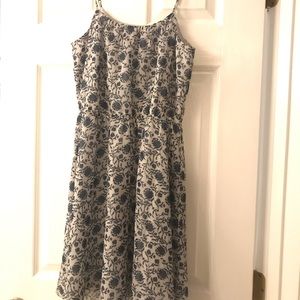 Loft XS grey and blue dress